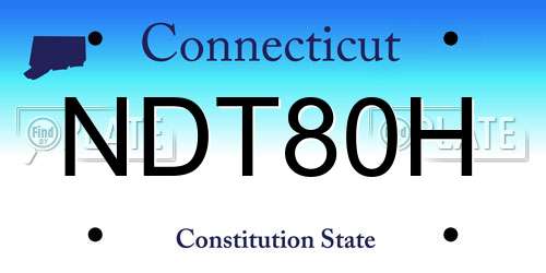 NDT80H Connecticut License Plate