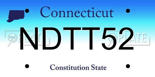 NDTT52 Connecticut License Plate