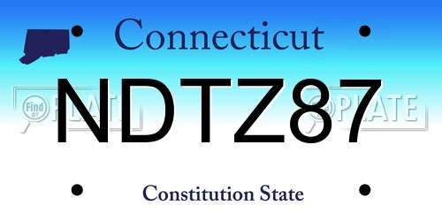 NDTZ87 Connecticut License Plate