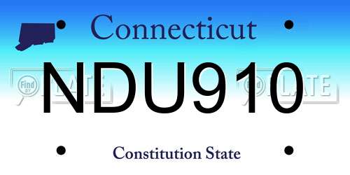 NDU910 Connecticut License Plate