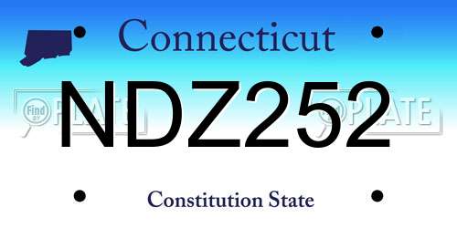 NDZ252 Connecticut License Plate