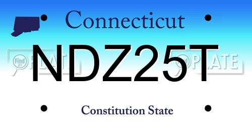 NDZ25T Connecticut License Plate