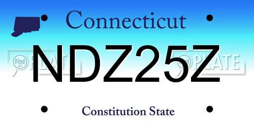 NDZ25Z Connecticut License Plate