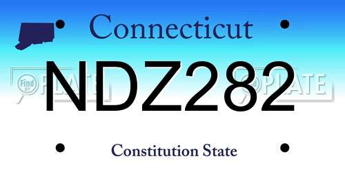 NDZ282 Connecticut License Plate