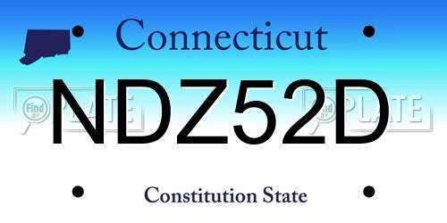 NDZ52D Connecticut License Plate