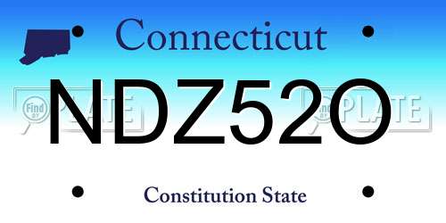 NDZ52O Connecticut License Plate