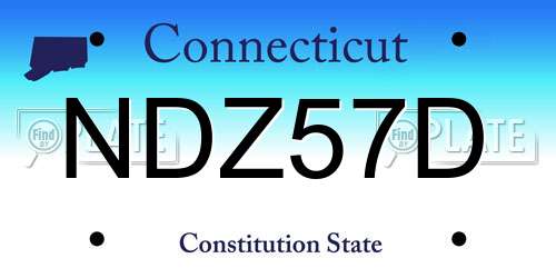 NDZ57D Connecticut License Plate