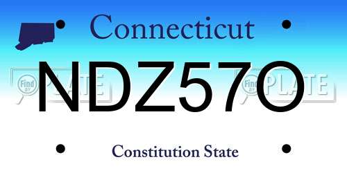 NDZ57O Connecticut License Plate