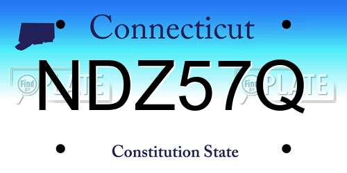 NDZ57Q Connecticut License Plate