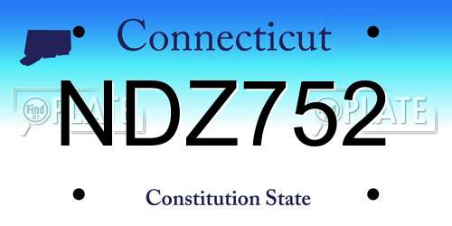 NDZ752 Connecticut License Plate