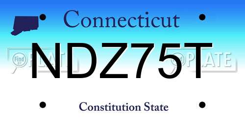 NDZ75T Connecticut License Plate