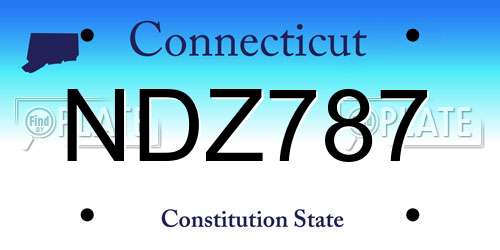 NDZ787 Connecticut License Plate