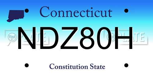 NDZ80H Connecticut License Plate