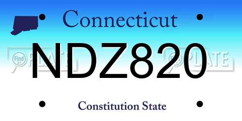 NDZ820 Connecticut License Plate