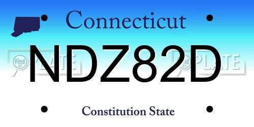 NDZ82D Connecticut License Plate