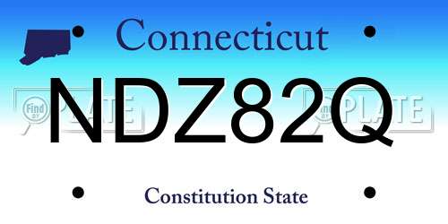 NDZ82Q Connecticut License Plate
