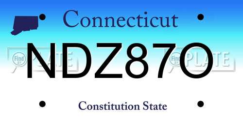 NDZ87O Connecticut License Plate