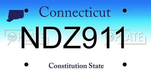 NDZ911 Connecticut License Plate