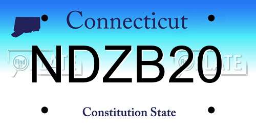 NDZB20 Connecticut License Plate