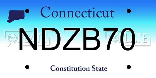 NDZB70 Connecticut License Plate