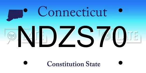 NDZS70 Connecticut License Plate