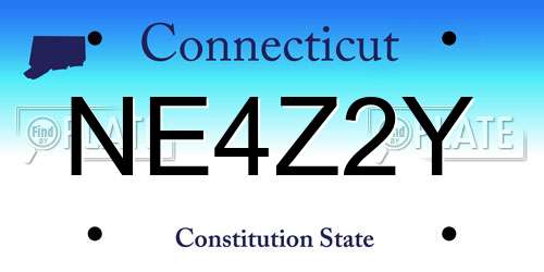 NE4Z2Y Connecticut License Plate