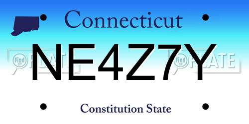 NE4Z7Y Connecticut License Plate