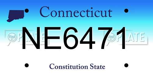 NE6471 Connecticut License Plate