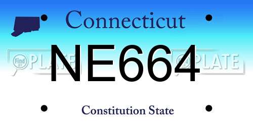 NE664 Connecticut License Plate