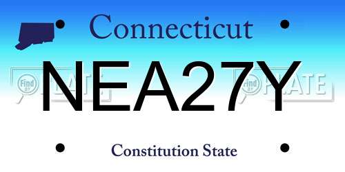 NEA27Y Connecticut License Plate