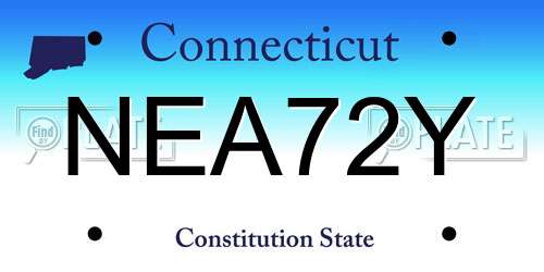 NEA72Y Connecticut License Plate