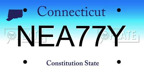 NEA77Y Connecticut License Plate