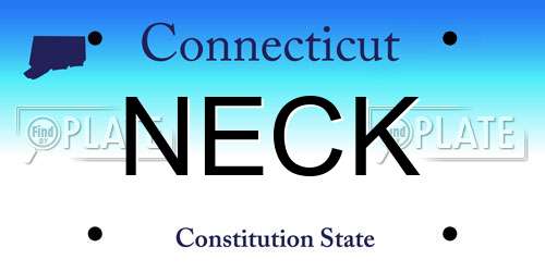 NECK Connecticut License Plate