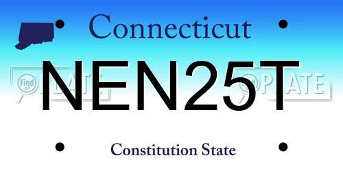 NEN25T Connecticut License Plate
