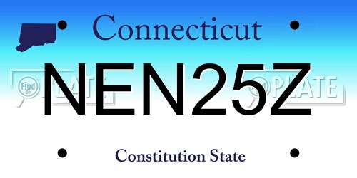 NEN25Z Connecticut License Plate