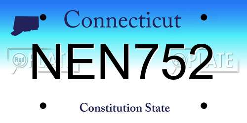 NEN752 Connecticut License Plate
