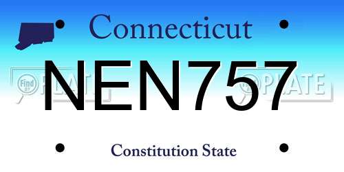NEN757 Connecticut License Plate