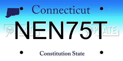 NEN75T Connecticut License Plate