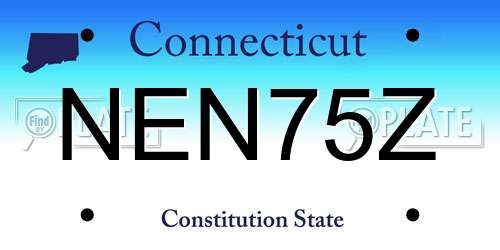 NEN75Z Connecticut License Plate