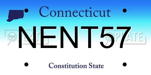 NENT57 Connecticut License Plate