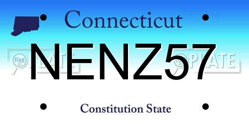 NENZ57 Connecticut License Plate