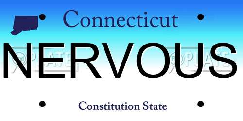 NERVOUS Connecticut License Plate