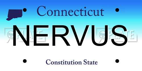 NERVUS Connecticut License Plate