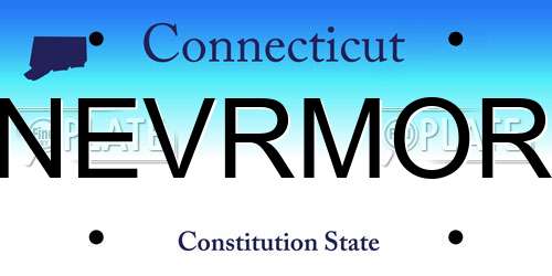 NEVRMOR Connecticut License Plate
