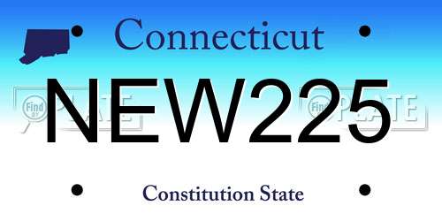 NEW225 Connecticut License Plate