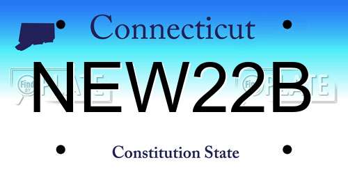 NEW22B Connecticut License Plate