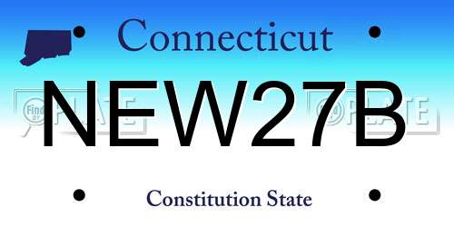 NEW27B Connecticut License Plate
