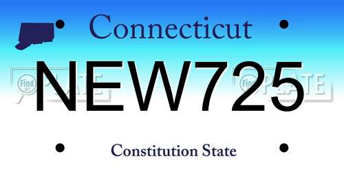 NEW725 Connecticut License Plate