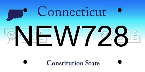 NEW728 Connecticut License Plate