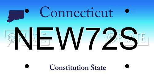 NEW72S Connecticut License Plate
